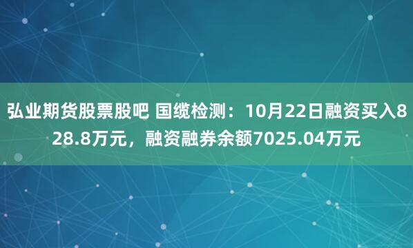 弘业期货股票股吧 国缆检测：10月22日融资买入828.8万元，融资融券余额7025.04万元